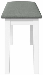 fehér tömörfa gumiból pad 90 cm