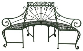 Félkör alakú antikolt zöld kerti pad