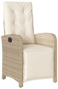 3 részes bézs polyrattan bisztrógarnitúra párnával