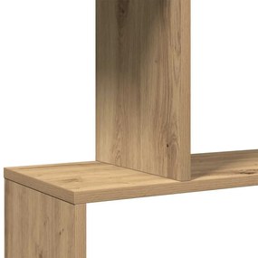 6 szintes kézműves tölgy fa elválasztó könyvespolc 70x24x193 cm