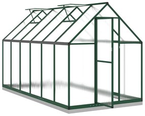 zöld alumínium melegház alapvázzal 334x169x202 cm