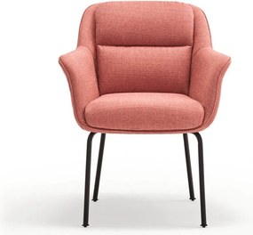 Rózsaszín kárpitozott karfás étkezőfotel Sadira – Teulat