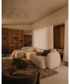 Krémszínű zsenília sarokkanapé (bal oldali-heverő résszel) Martina – Kave Home