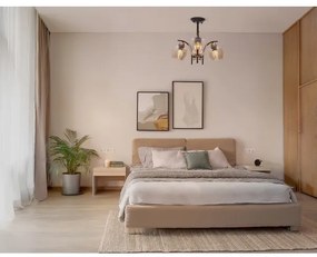 Csillár rúdon MERRA 3xE27/40W/230V fekete/bézs