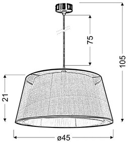 Csillár zsinóron CHARLIE 1xE27/60W/230V bézs