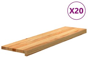 20 db tömör tölgyfa világosbarna lépcsőfokok 100x30x2 cm