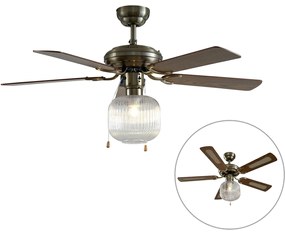Mennyezeti ventilátor sárgaréz fa 107,5 cm húzókapcsolóval - Mistral Karel