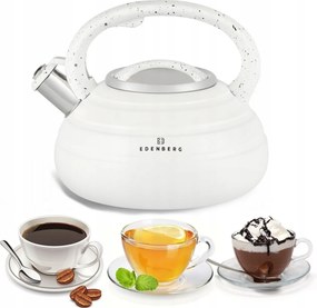 Acél Vízforraló Síppal 3,0 L Indukciós Edenberg 8841 Fehér
