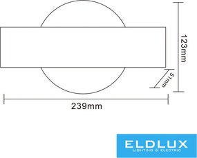UNIVERSO Fali lámpa LED 8w 400lm 4000k IP20 239×123mm fekete