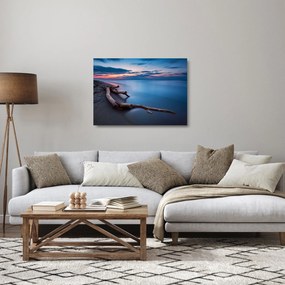Egy kép a tengerparton naplementekor (üvegen) (70x50 cm)