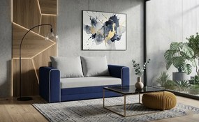 BELLA Kétszemélyes kinyitható kanapé Krém/sötétkék