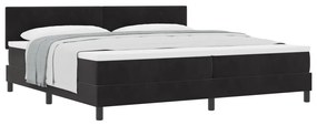 Boxspring Ágy Matrac 200x200 cm Fekete Bársony