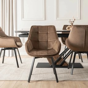 Forgószék barna bársony kárpittal – LUNA