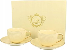 2 db 220 ml-es csésze szett Ecru Ice Cream pasztell porcelán kávés/desszertes csésze