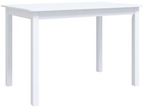 Fehér tömör gumifa étkezőasztal 114 x 71 x 75 cm