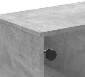 betonszürke TV-szekrény üvegajtókkal 102 x 37 x 50 cm