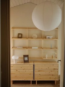 Natúr színű borovi fenyő fali könyvespolc 192x127 cm Groove – Karup Design