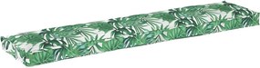 vidaXL Raklap Párna Zöld Levél Minta 180 x 40 x 8 cm Oxford Szövet