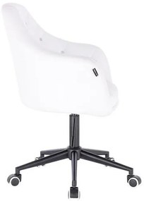 HC830K Fehér modern műbőr szék fekete lábbal