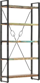 vidaXL 5 szintes tömör újrahasznosított fa könyvespolc 90x30x180 cm