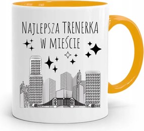 Edzőnőnek Edzőterem Bögre Sárga Ajándék fényképes nyomtatással