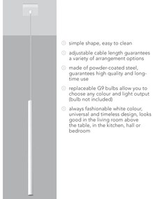 Fideus Single fehér függőlámpa - Sollux