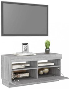 szürke sonoma TV-szekrény LED világítással 80 x 35 x 40 cm