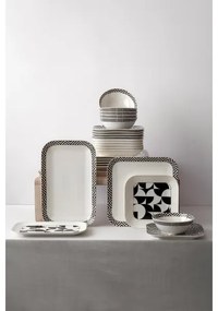 26 részes étkészlet, fehér/fekete, porcelán
