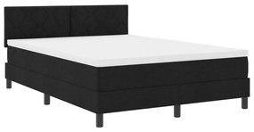 Boxspring Ágy Matraccal Fekete 140x190 cm Szövet