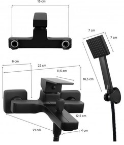 SARA FEKETE KÁDTÖLTŐ CSAPTELEP KÉZIZUHANY KÉSZLETTEL