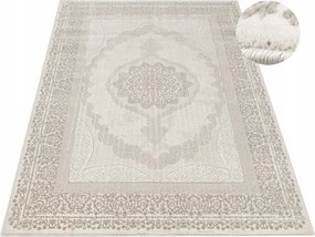 Nappali Szőnyeg Mandala Bézs Krém Arany Dísz Sűrű Allora 180x270 cm