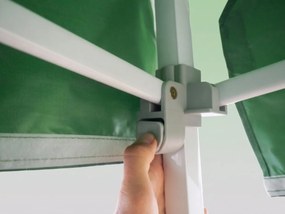 Acél gyorsan összecsukható 3 × 3 m-es sátor meghosszabbított tetővel, Zöld