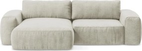Bézs zsenília kinyitható sarokkanapé (bal oldali-heverő résszel) Kuki – Makamii