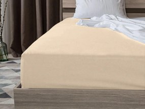 Jersey gumis lepedő világos bézs 180 x 200 cm