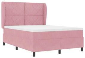 Rózsaszín Párnázott Boxspring Ágy Matrac 140x200 cm