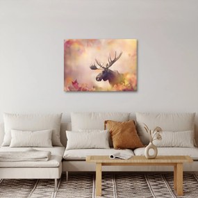 Kép - jávorszarvas az őszi levelekben (70x50 cm)