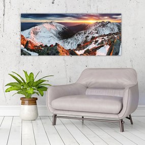 Kép - Téli hegyi panoráma (120x50 cm)