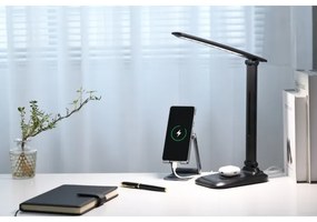 Immax 09106L - LUMI dimmelhető LED asztali lámpa vezeték nélküli Qi töltéssel LED/7W/230V fekete