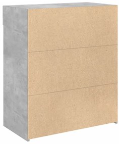 betonszürke szerelt fa tálalószekrény 80 x 42,5 x 93 cm