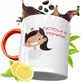 Narancssárga Bögre Ápolónőnek Ajándékba, fényképes nyomattal