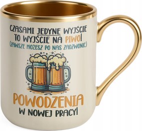 Prémium bögre Arany Ekrü Búcsú Távozás Munka Ajándék