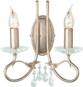 ELSTEAD CRT2-SILVER-GOLD CHRISTINA Kristály Fali Lámpa Patina, Átlátszó E14 IP20