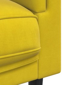 sárga bársony kanapéfotel párnával