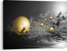 Okker gömbök képe (70x50 cm)