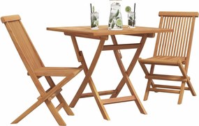 vidaXL Kert étkező szett 3 pcs Barna Tömör Akácfa