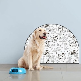 PIPPER. Védő textil falmatrica – Ív – Vidám kutyák Méret: 83x60cm, Indíték: név nélkül
