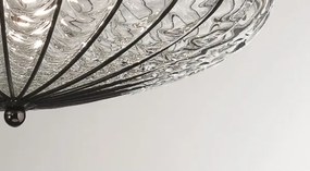 SIRU - Mennyezeti lámpa ACCADEMIA 3xE27/60W/230V átlátszó/fekete Velencei üveg