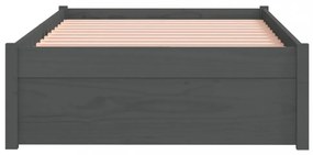 Small Single szürke tömör fa ágykeret 75 x 190 cm