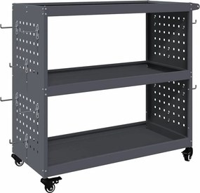 vidaXL Eszköz Kocsi Antracit 75 x 35 x 73 cm Hidegen hengerelt acél