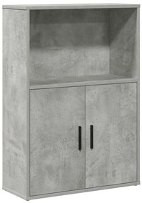 betonszürke szerelt fa könyvespolc 60x24x85 cm